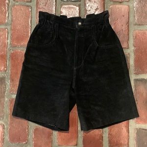 Suede leather shorts